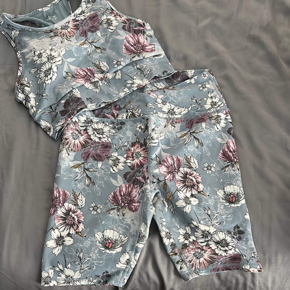 Floral Sleeveless Top and Shorts Set